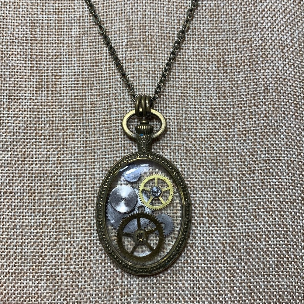 Steampunk Gears necklace One of a kind Handmade - Picture 3 of 8